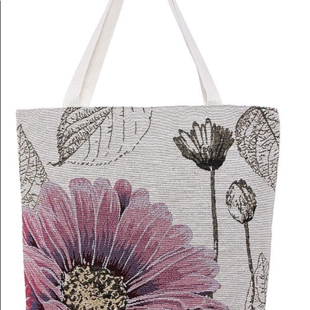 Moving Sale!!!Large Floral Print Tapestry Tote Bag